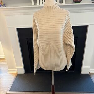 Kerisma Cream Ribbed Turtleneck Sweater w/ Bell Sleeves – S/M